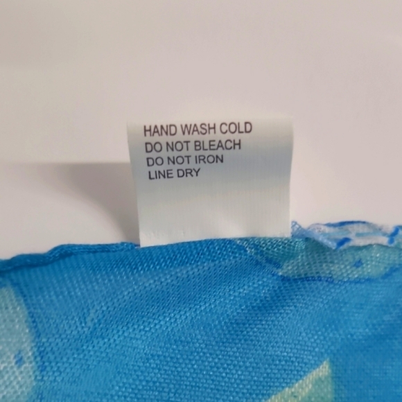 Scarf Flamingo Print Beach Motif Aqua Blue Resort Cruise Whimsical - Picture 6 of 8